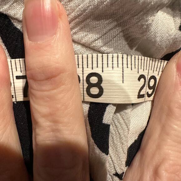 Terra & Sky Size 1X Blouse Black White Office Whimsygoth Boho - Picture 6 of 7